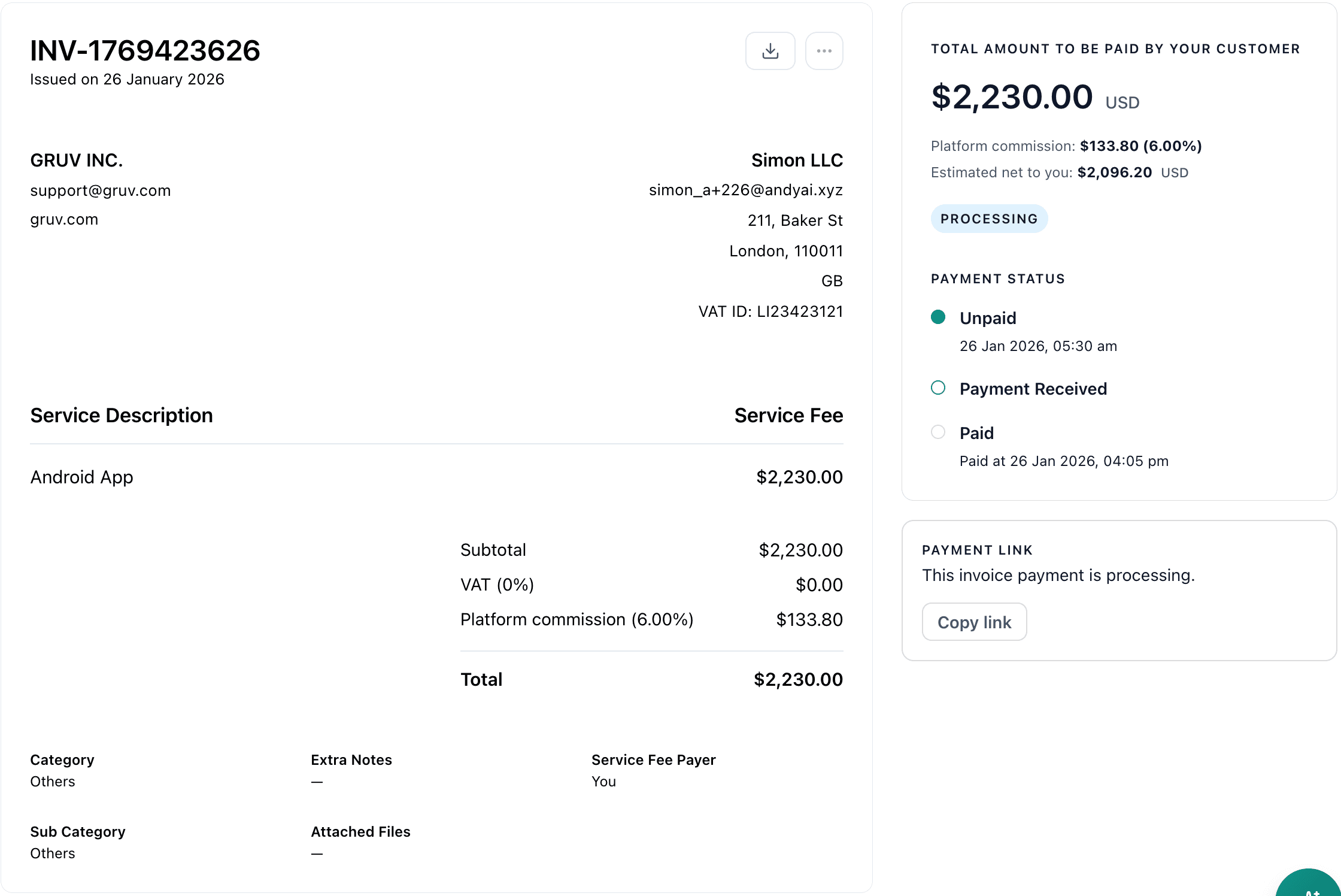Get Paid Dashboard