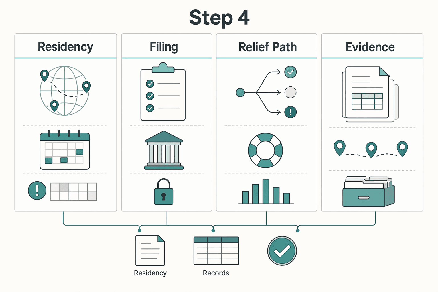Diagram showing Step 4 for How High-Earning Nomads Reduce Tax Compliance Anxiety.