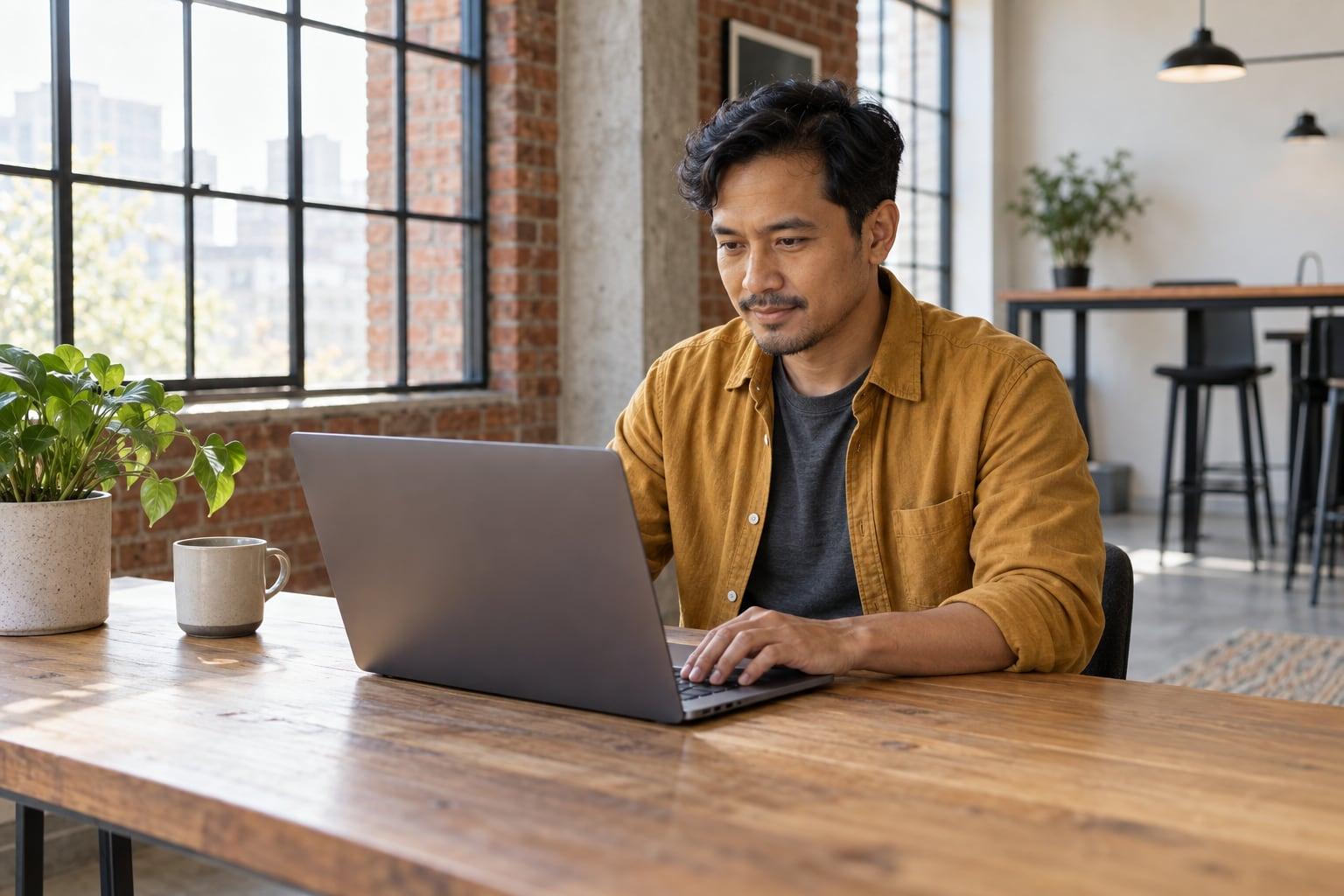 A digital consultant moving client work toward completion on a laptop