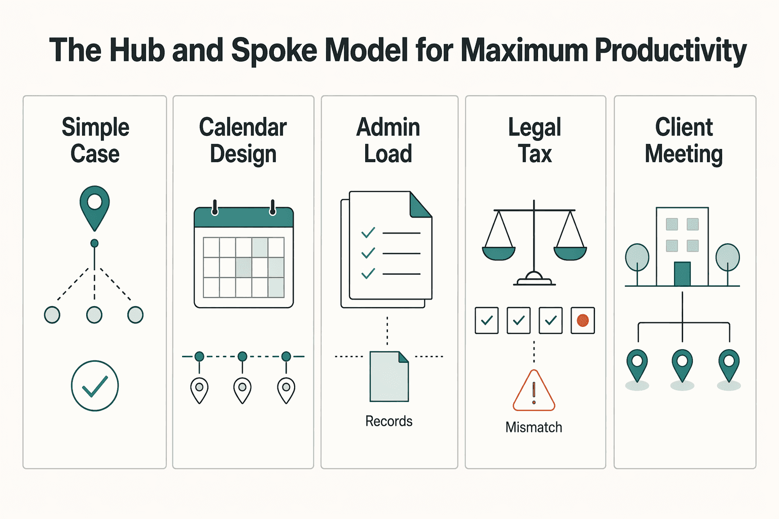 Diagram showing How to Architect Your Tour: The "Hub and Spoke" Model for Maximum Productivity for How to Manage a Multi-Country European Tour and Stay Schengen Compliant.