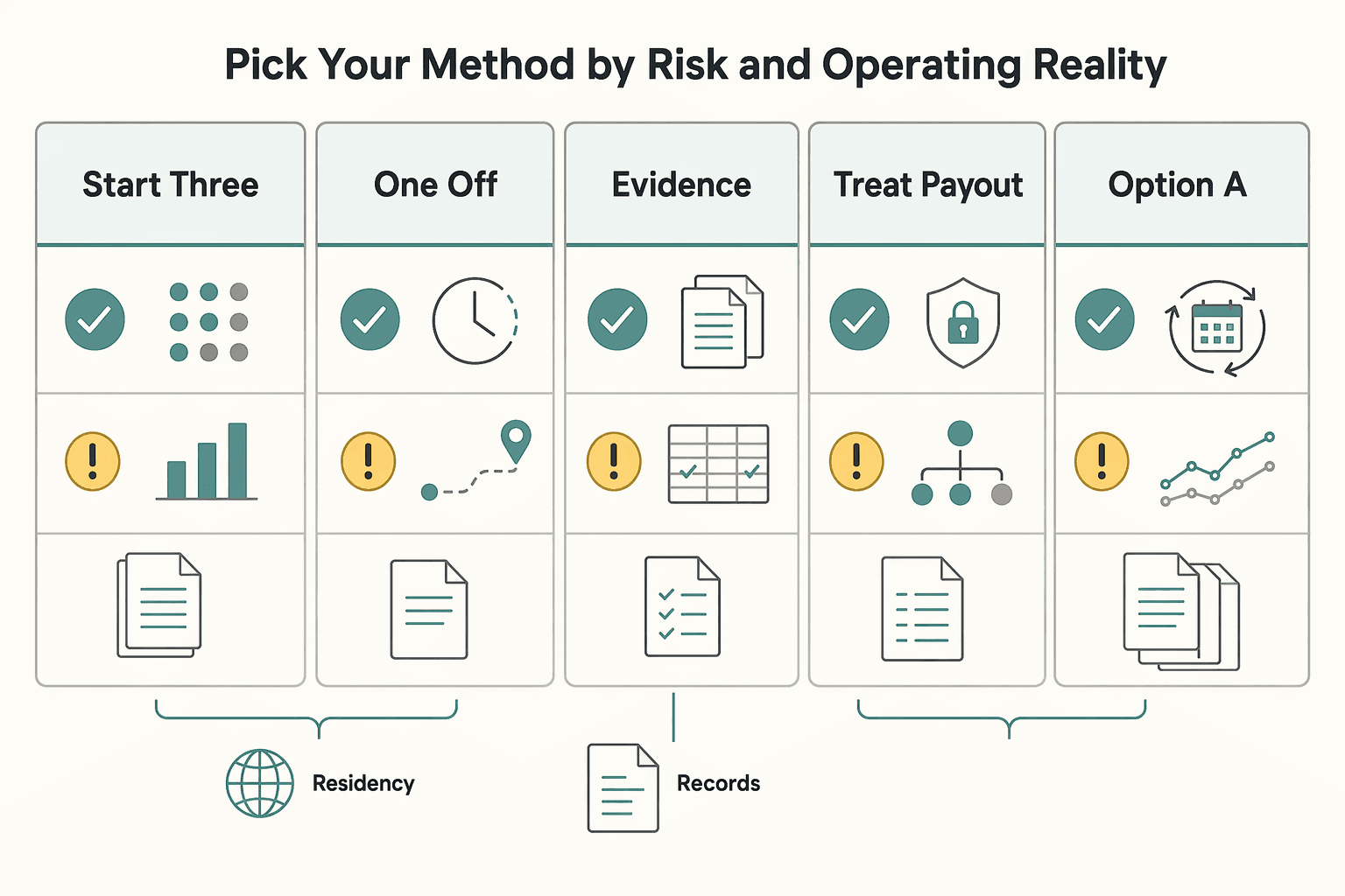 Diagram showing Pick your method by risk and operating reality for The Best Way to Pay Filipino Virtual Assistants from the US.