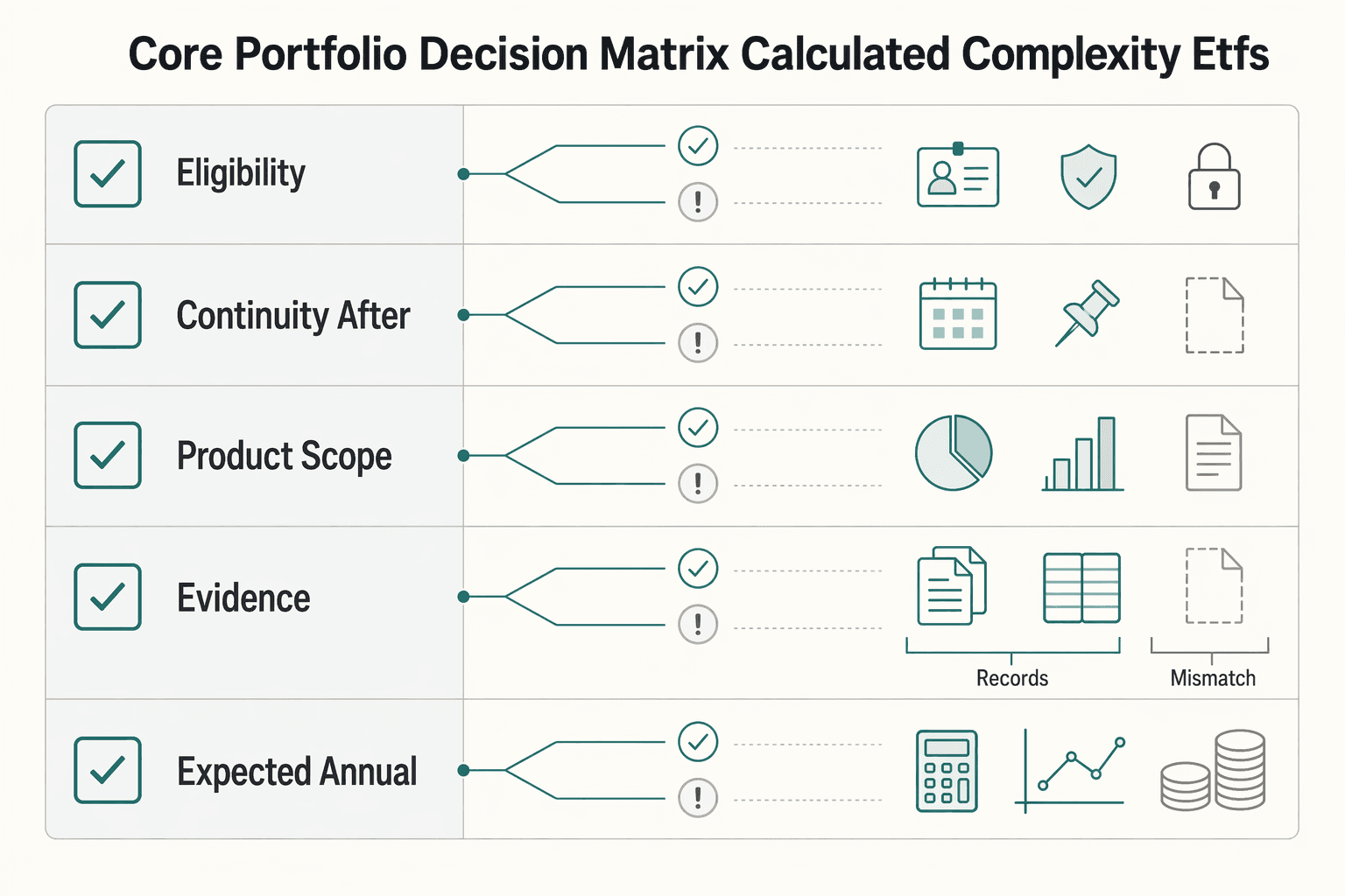 Diagram showing Tier 2: The Core Portfolio Decision Matrix (Calculated Complexity for ETFs) for A US Expat's Guide to Investing in UCITS ETFs to Avoid PFIC Issues.