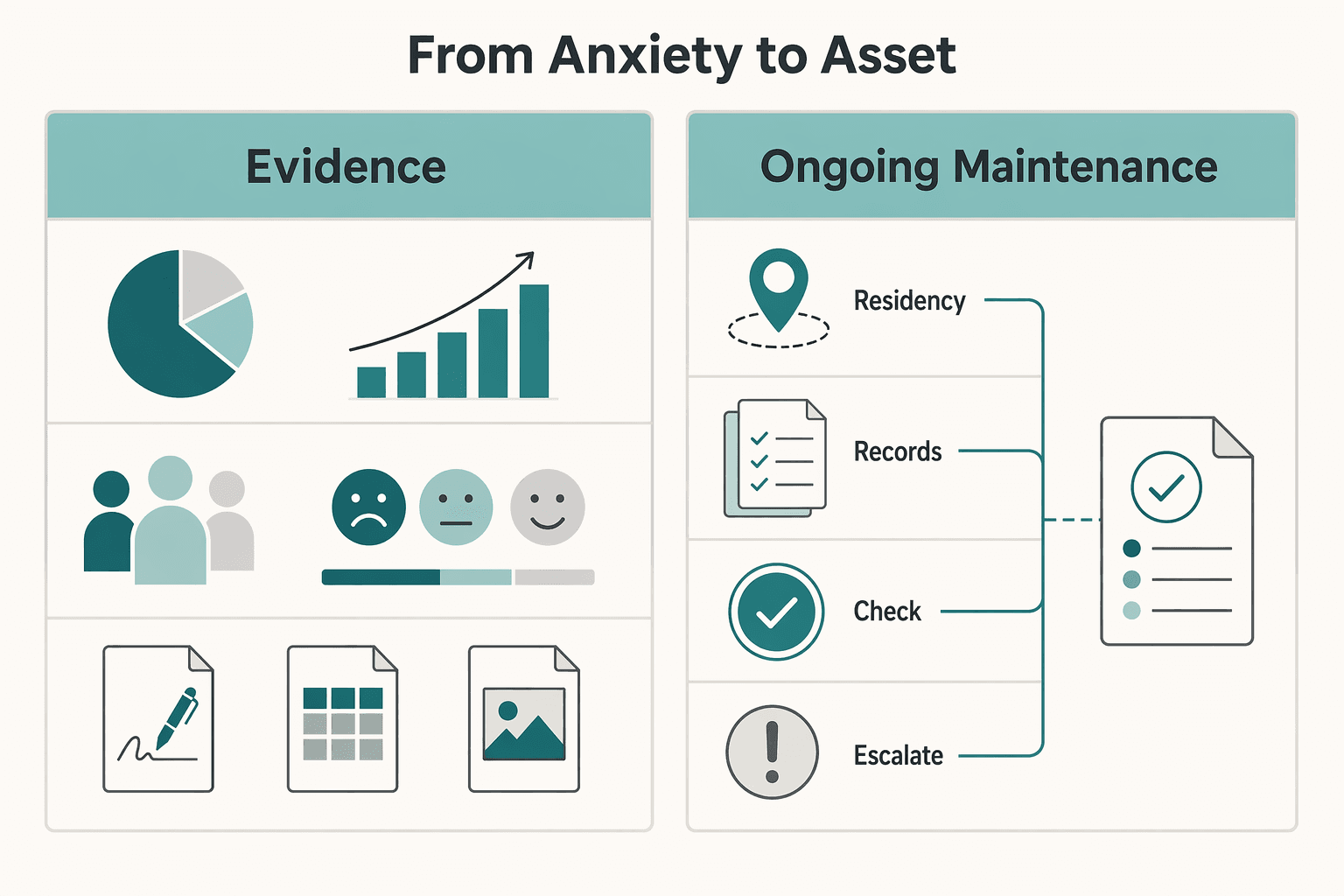 Diagram showing From Anxiety to Asset for KSK Compliance Playbook for Freelance Artists in Germany.