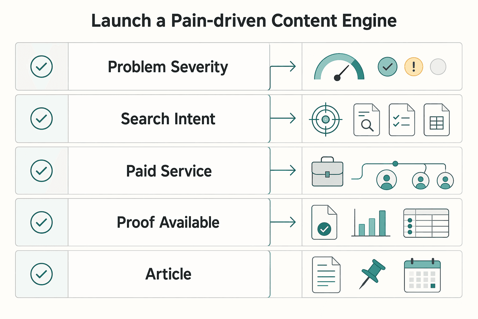 Diagram showing Step 2: Launch a "Pain-Driven" Content Engine for How to Market a Freelance Accounting Practice.