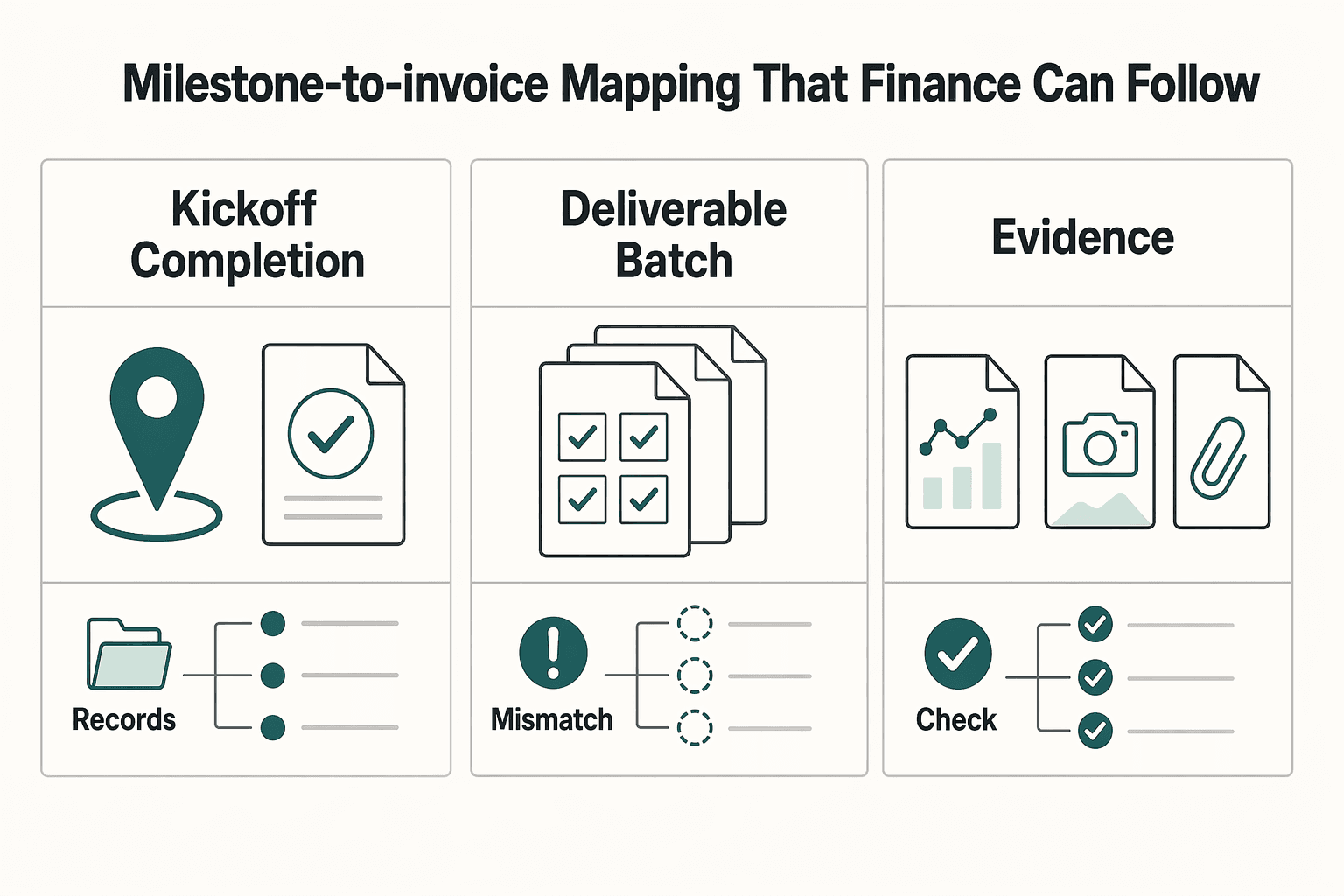 Diagram showing Milestone-to-invoice mapping that finance can follow for How to Write a Scope of Work for an SEO Campaign.