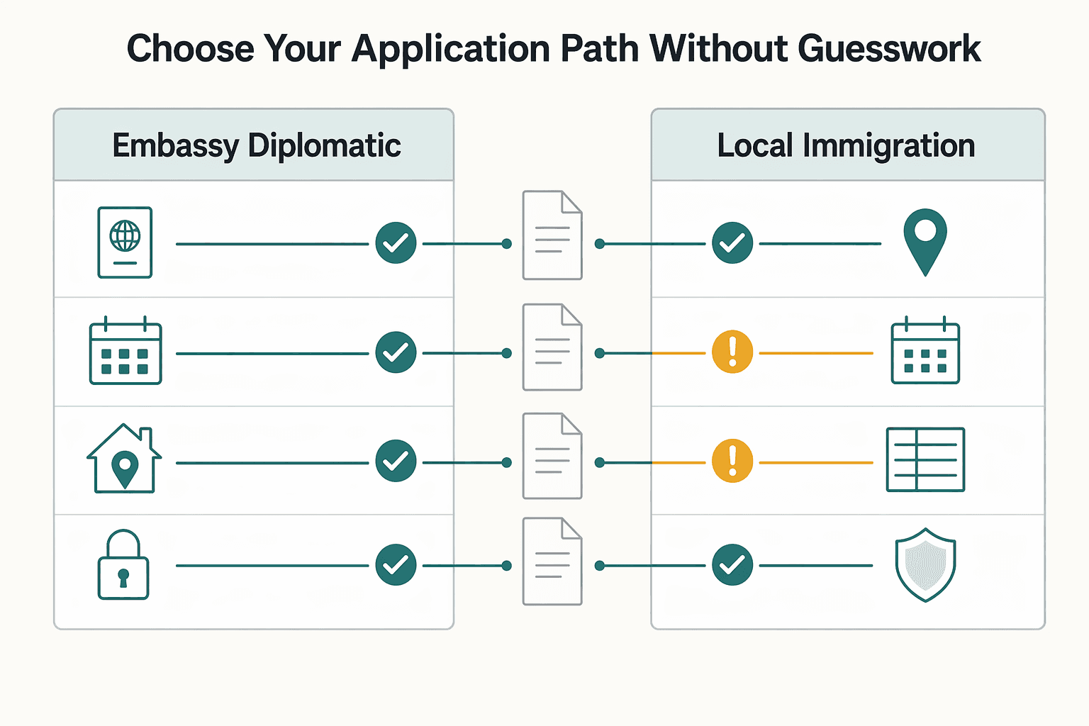 Diagram showing Choose Your Application Path Without Guesswork for South Korea Digital Nomad Visa Filing Path and Evidence Plan.