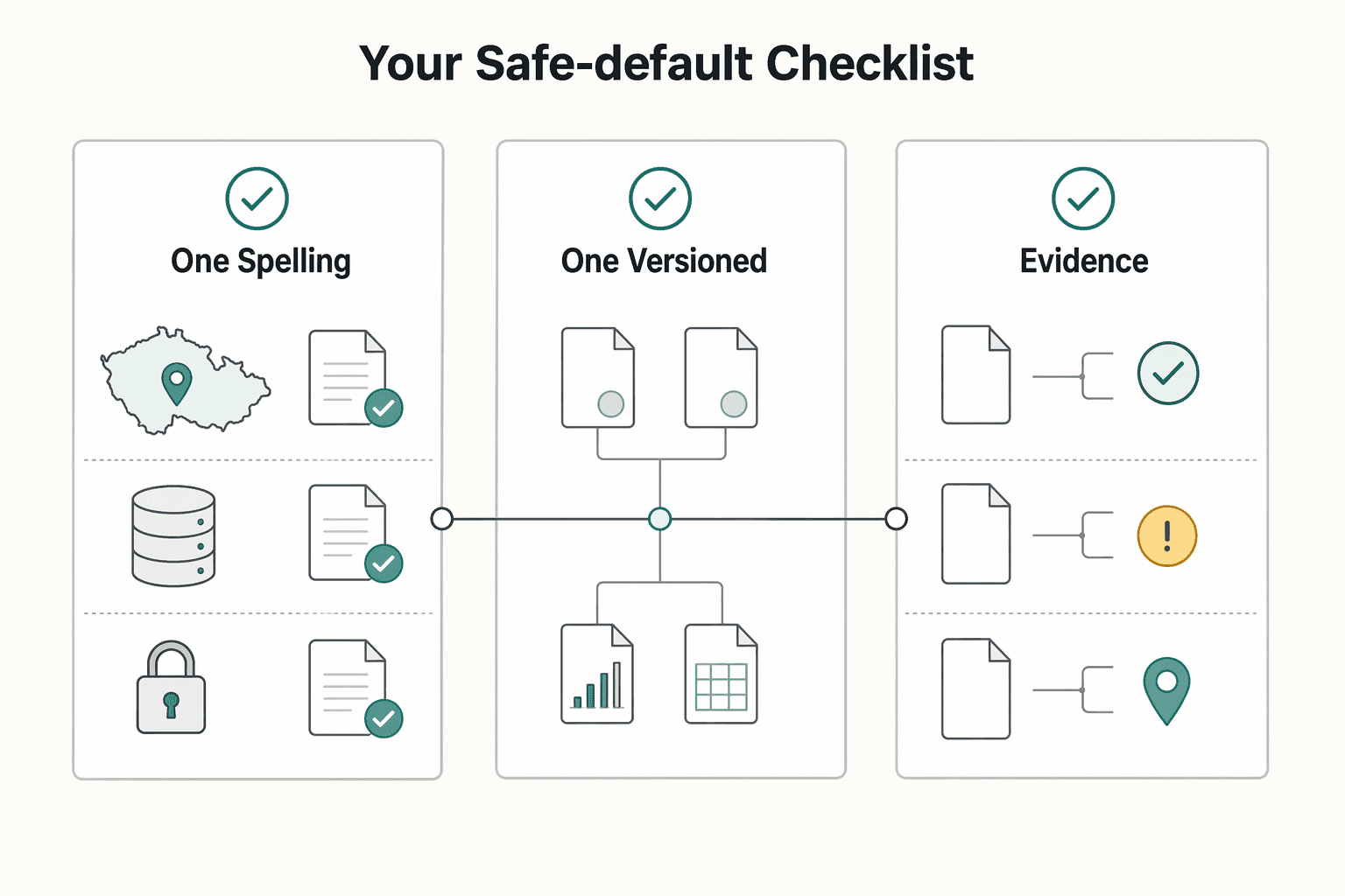 Diagram showing Your safe-default checklist for The Czech Republic's Zivno (Trade License) Visa for Freelancers.