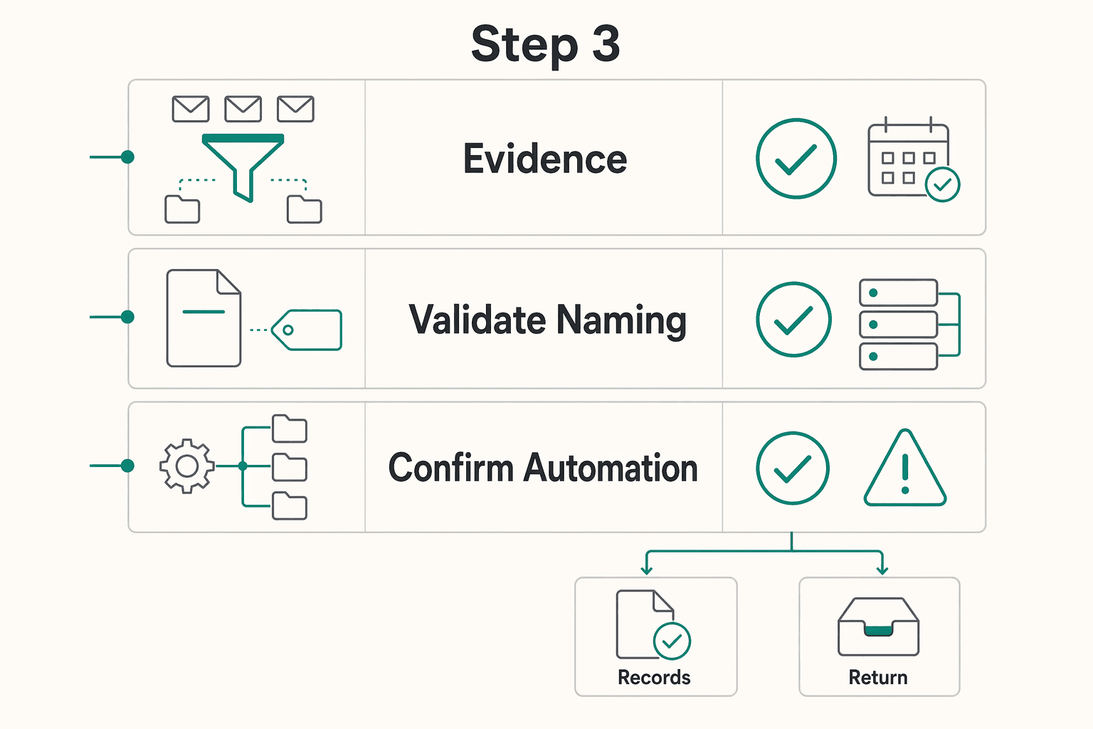 Diagram showing Step 3 for Build a Digital File Organization System You Can Keep Running.