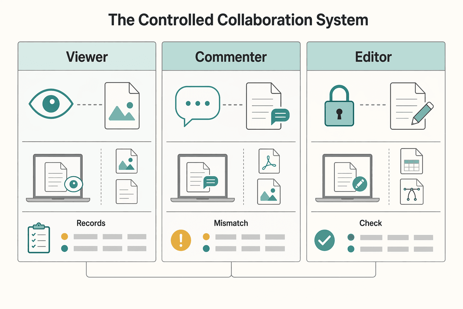 Diagram showing Stage 2: The Controlled Collaboration System for How to Use Google Drive for Client Collaboration and File Delivery.