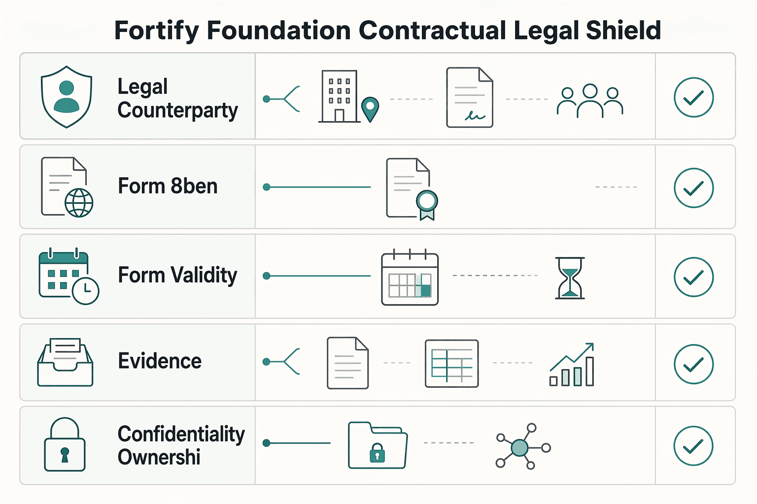 Diagram showing Pillar 1: Fortify Your Foundation - Your Contractual & Legal Shield for How to Manage a Remote Team of Subcontractors.