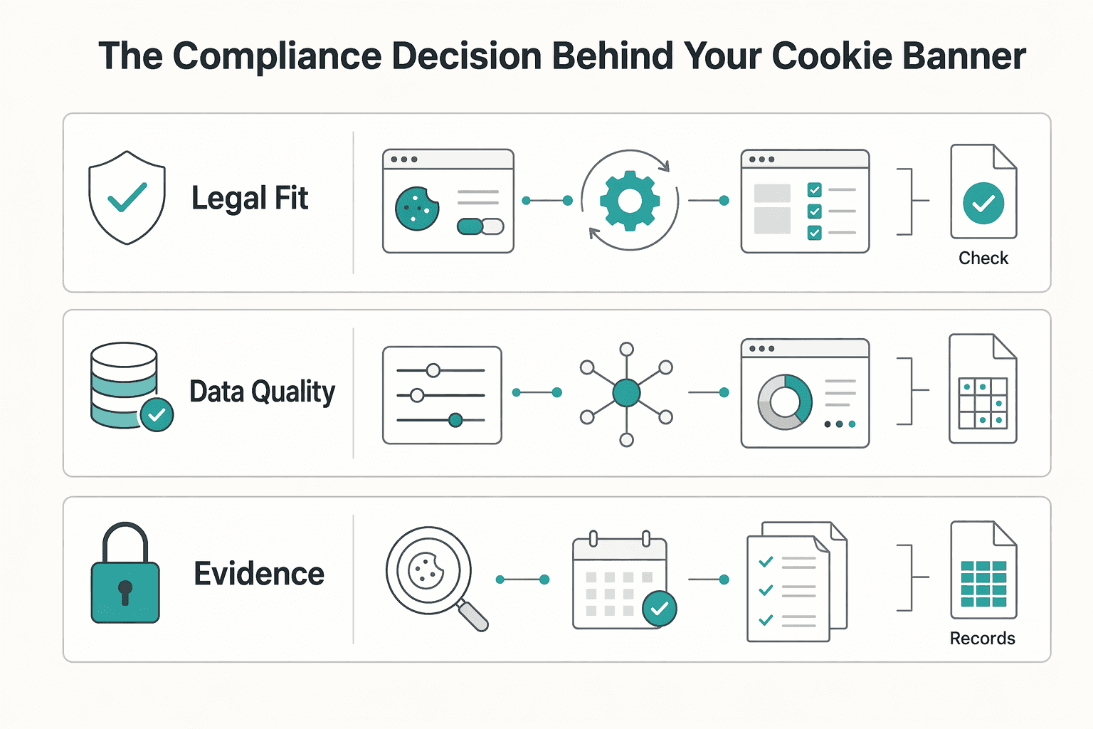 Diagram showing The Compliance Decision Behind Your Cookie Banner for The Best Cookie Consent Tools for GDPR Compliance.