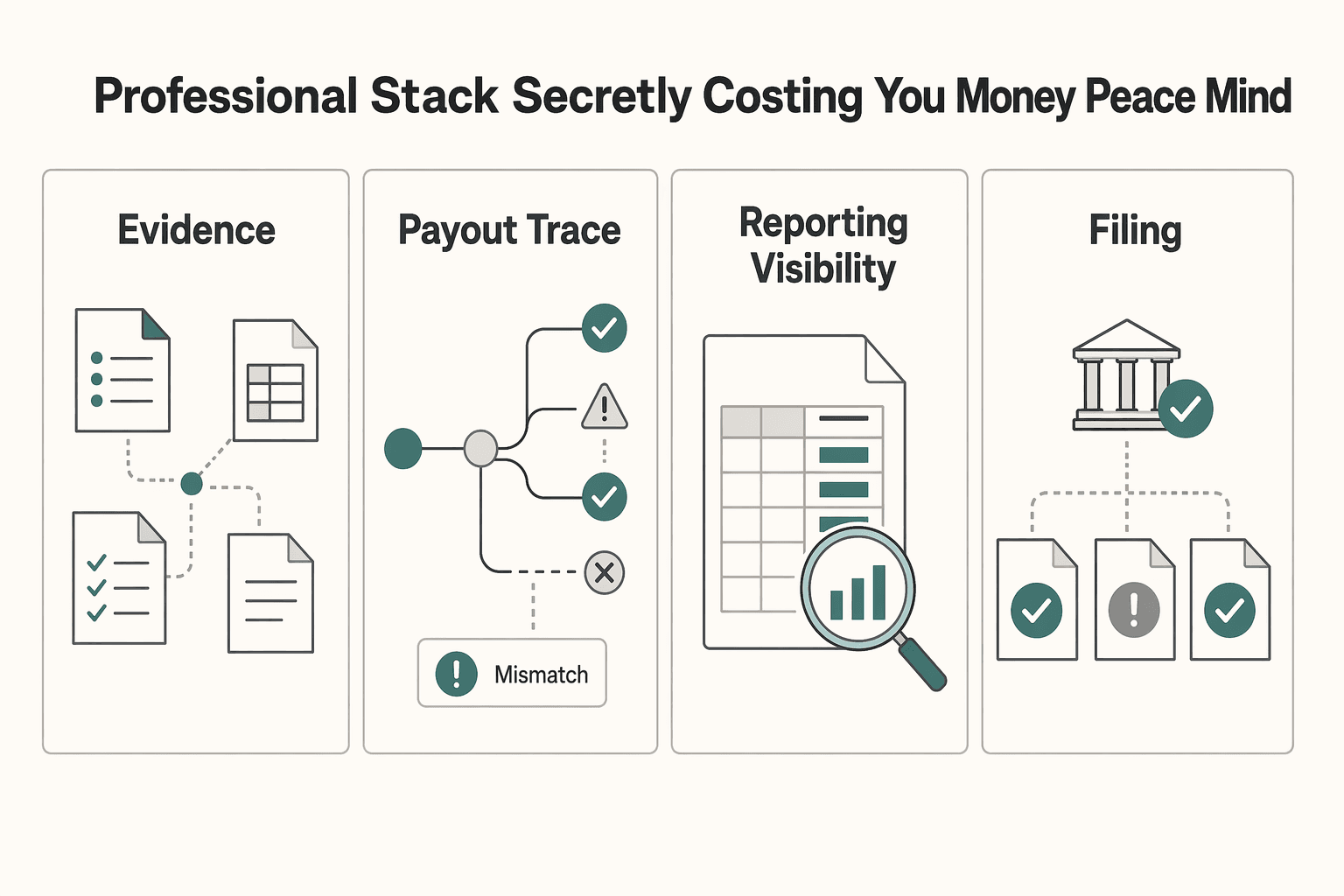 Diagram showing Why Your 'Professional Stack' is Secretly Costing You Money and Peace of Mind for The Best Payroll Services for Small Agencies with US Contractors.