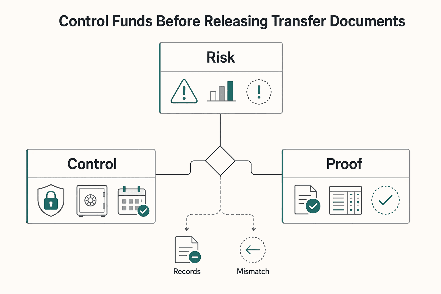 Diagram showing Control funds before releasing transfer documents for How to Transfer Ownership of an LLC.