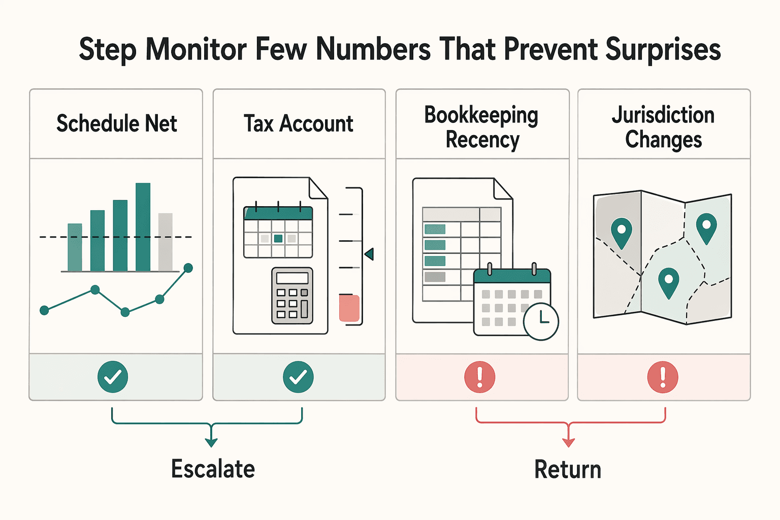 Diagram showing Step 3. Monitor the few numbers that prevent surprises for How to Fill Out Schedule SE (Self-Employment Tax).