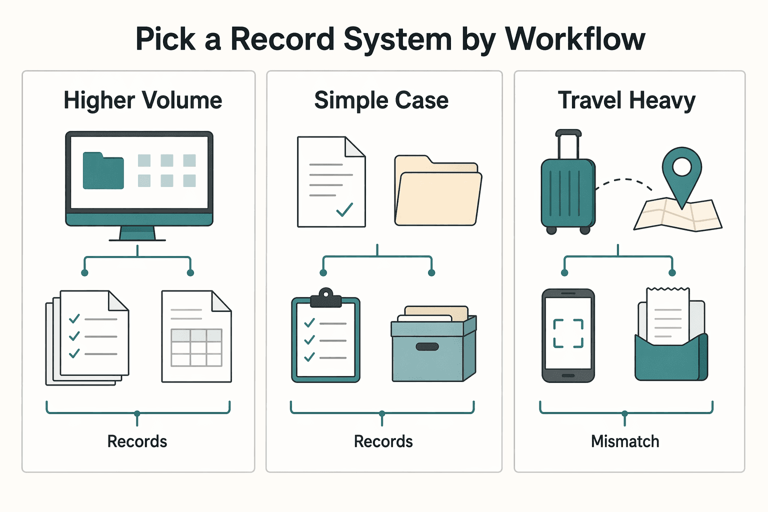 Diagram showing Pick a record system by workflow, not hype for Can I Deduct My Coworking Space Membership?.