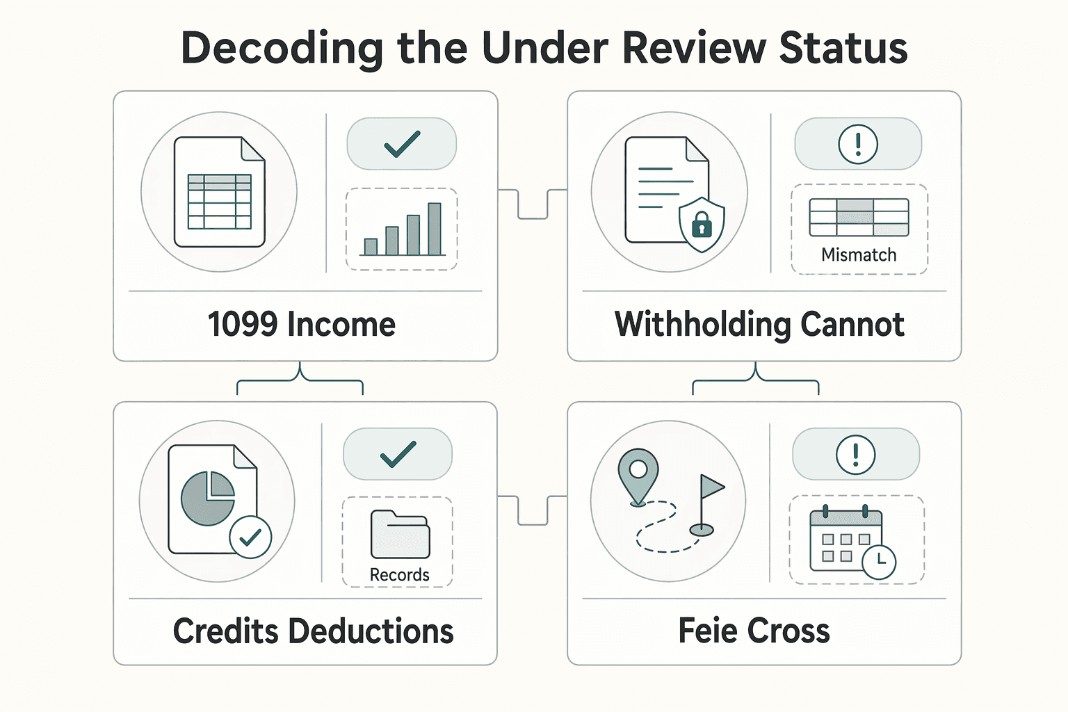 Diagram showing Decoding the "Under Review" Status for What to Do If You Haven't Received Your Tax Refund.