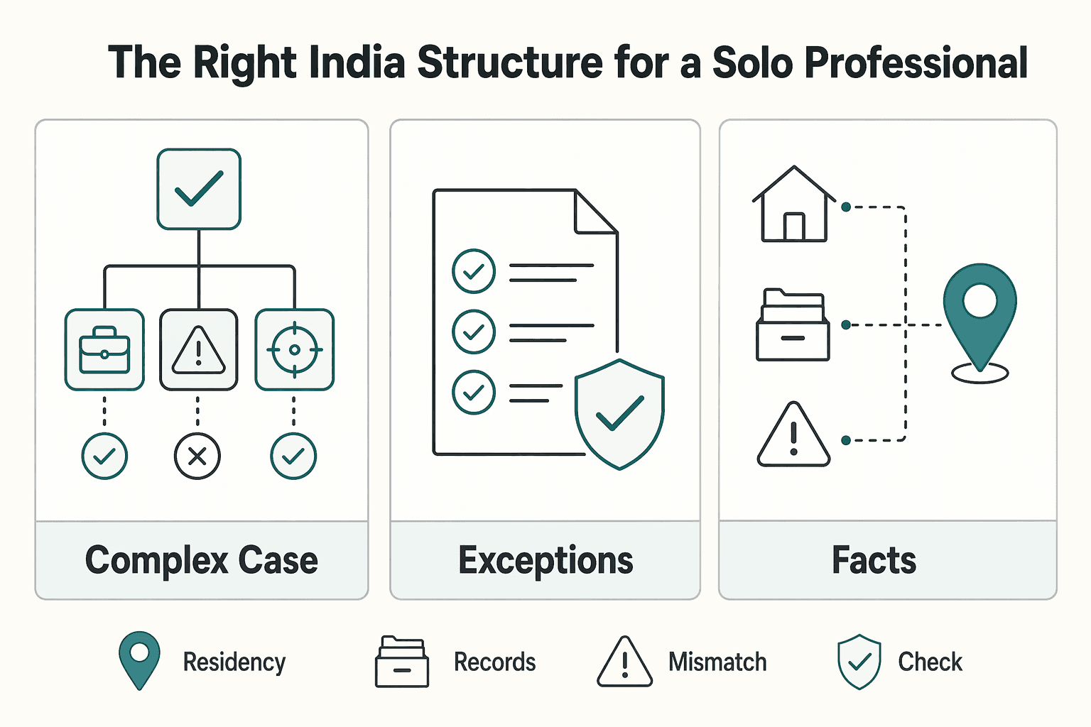 Diagram showing The Strategic Pivot: The Right India Structure for a Solo Professional for When a Liaison Office in India Fits and When It Doesn’t.