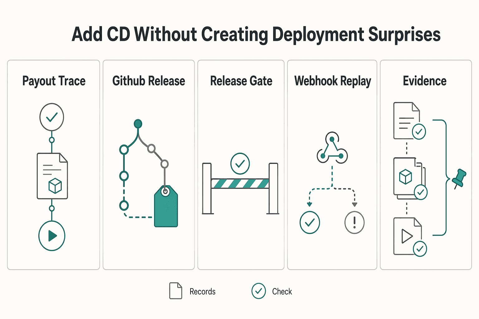 Diagram showing Add CD without creating deployment surprises for How to Set Up a CI/CD Pipeline with GitHub Actions.