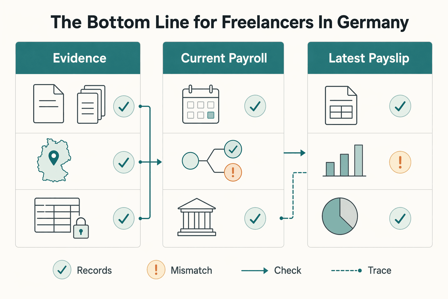 Diagram showing The bottom line for freelancers in Germany for Church Tax (Kirchensteuer) in Germany for Freelancers.