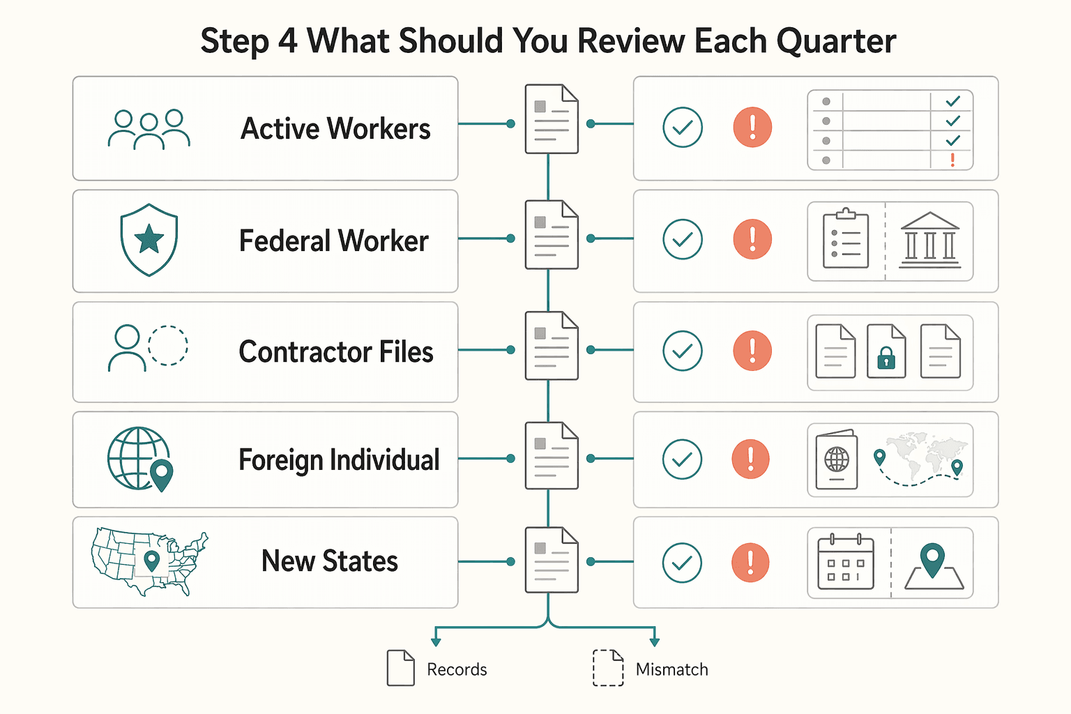 Diagram showing Step 4. What should you review each quarter for How to Use Brex for a Venture-Backed Startup with a Remote Team.