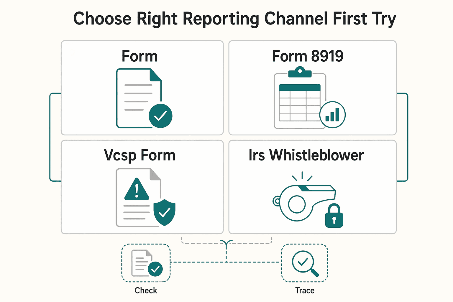 Diagram showing Choose the right reporting channel on the first try for How to Report an Employer for Misclassification.