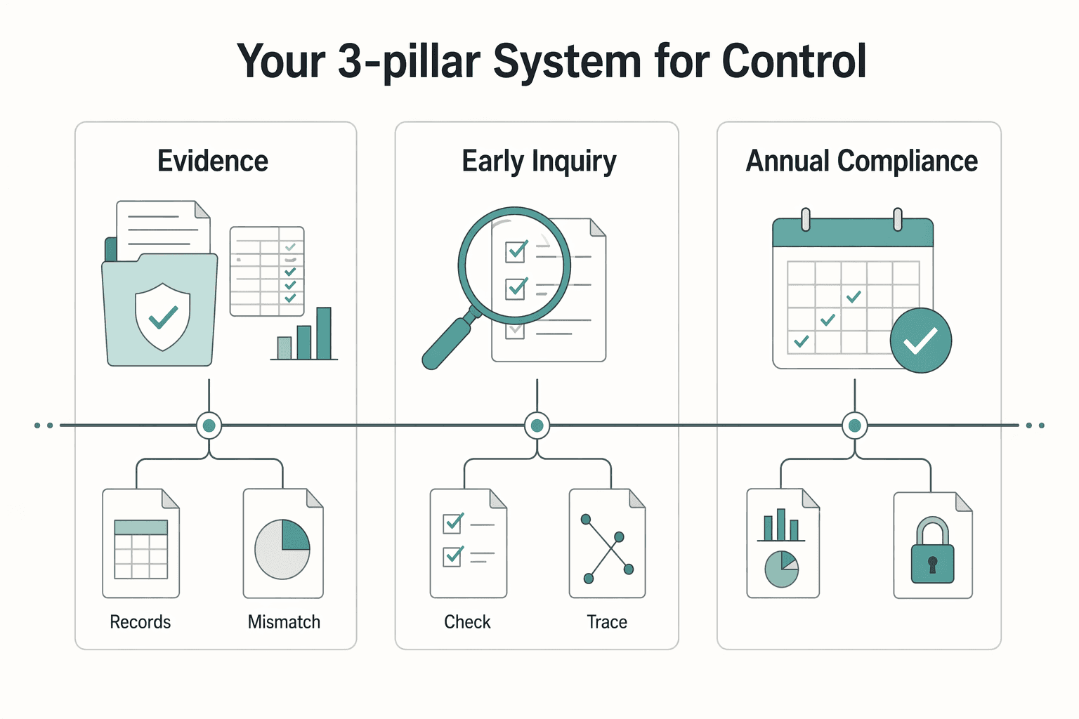 Diagram showing The Willful Blindness Defense Framework: Your 3-Pillar System for Control for What is 'Willful Blindness' in the Context of FBAR Penalties?.