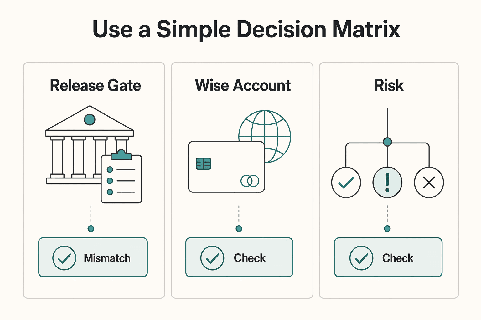 Diagram showing Use a simple decision matrix for Opening a Hong Kong Bank Account as a Foreigner With Fewer Delays.