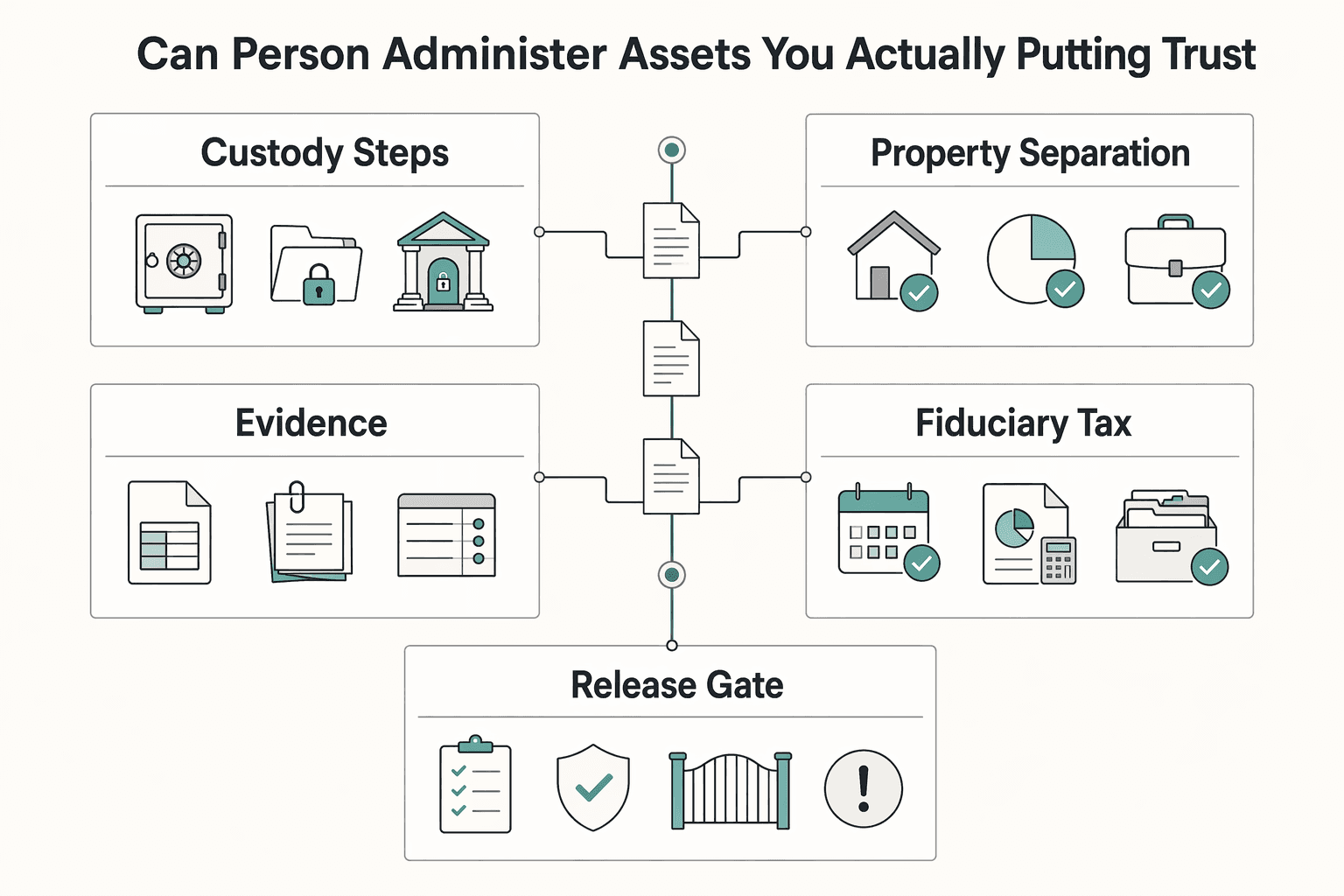 Diagram showing Can this person administer the assets you are actually putting in the trust? for Settlor vs Trustee in a Trust.