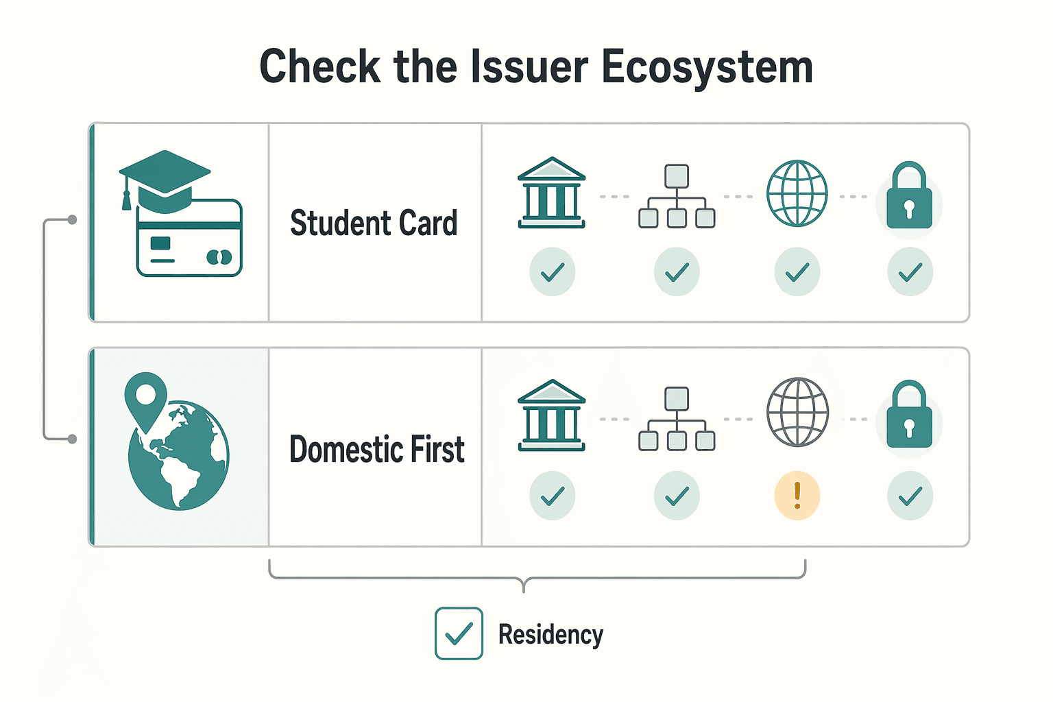 Diagram showing 3. Check the issuer ecosystem, not just the starter card for The Best Credit Cards for College Students.