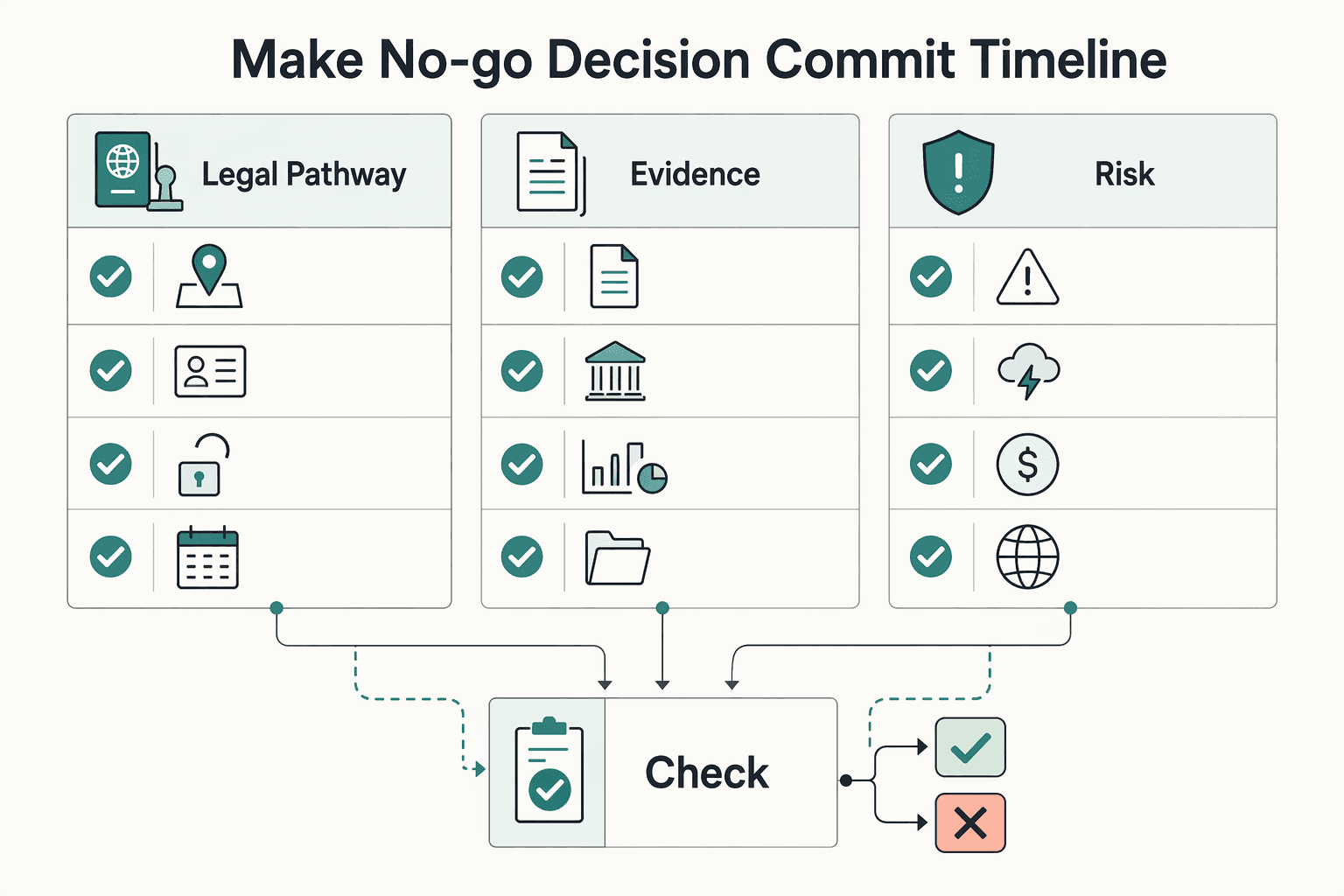 Diagram showing Make Your Go or No-Go Decision and Commit to a Timeline for Vancouver Digital Nomad Guide 2026 for Long-Stay Remote Work.