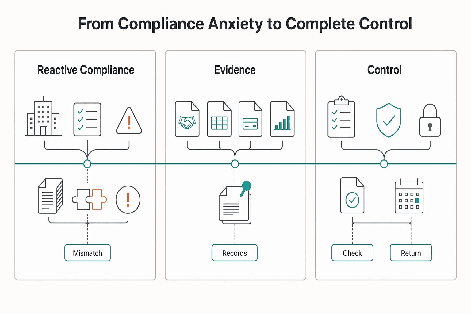 Diagram showing From Compliance Anxiety to Complete Control for How UK Companies Can Handle VAT When Selling to US Clients.