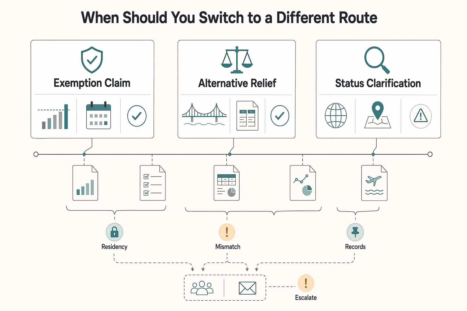 Diagram showing When should you switch to a different route? for How South African Tax Residents Use Section 10(1)(o)(ii) Correctly.