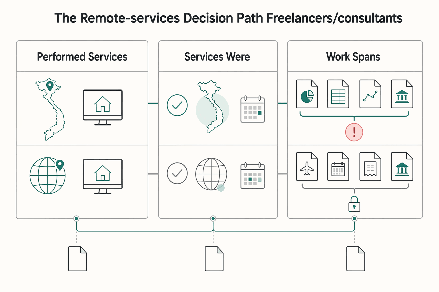 Diagram showing The remote-services decision path (freelancers/consultants) for Understanding Vietnamese Taxes for Foreigners.