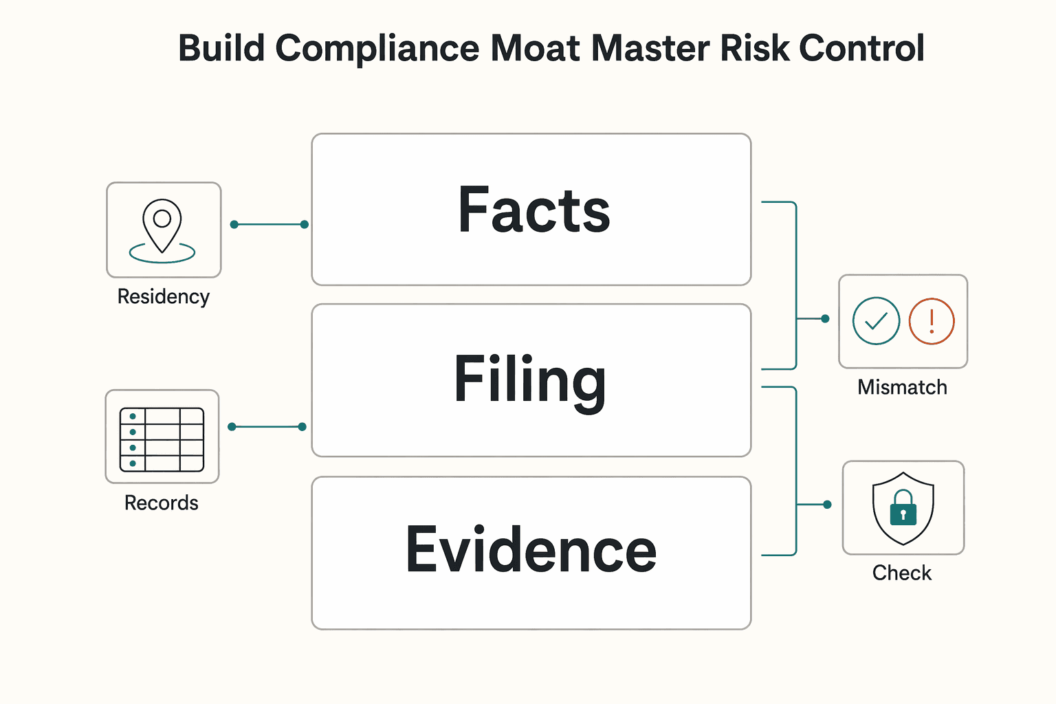 Diagram showing Step 2: Build Your "Compliance Moat" to Master Risk and Control for What Hypo-Tax Means After You Leave Corporate Payroll.