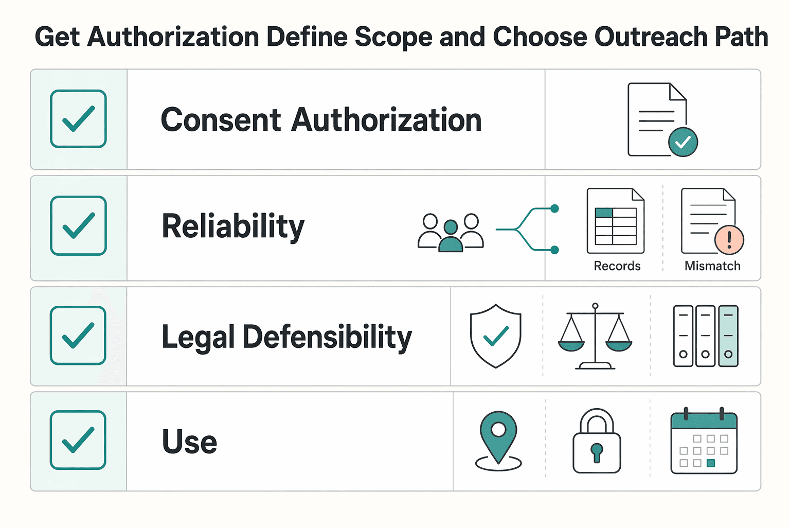 Diagram showing Get authorization, define scope, and choose outreach path for How to Check References for a Potential Hire.