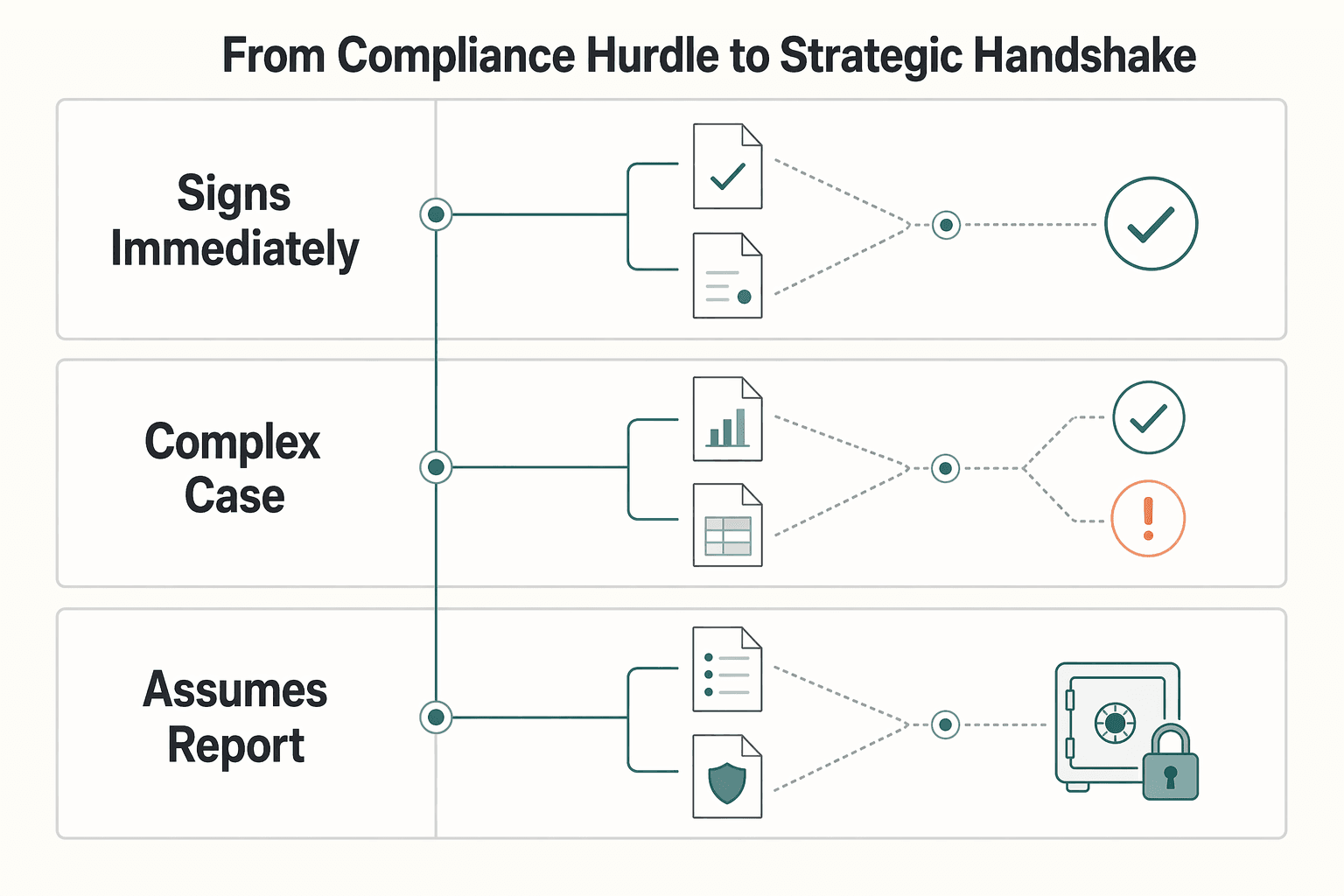 Diagram showing From Compliance Hurdle to Strategic Handshake for Background Checks for Employees and Contractors Without Scope Creep.