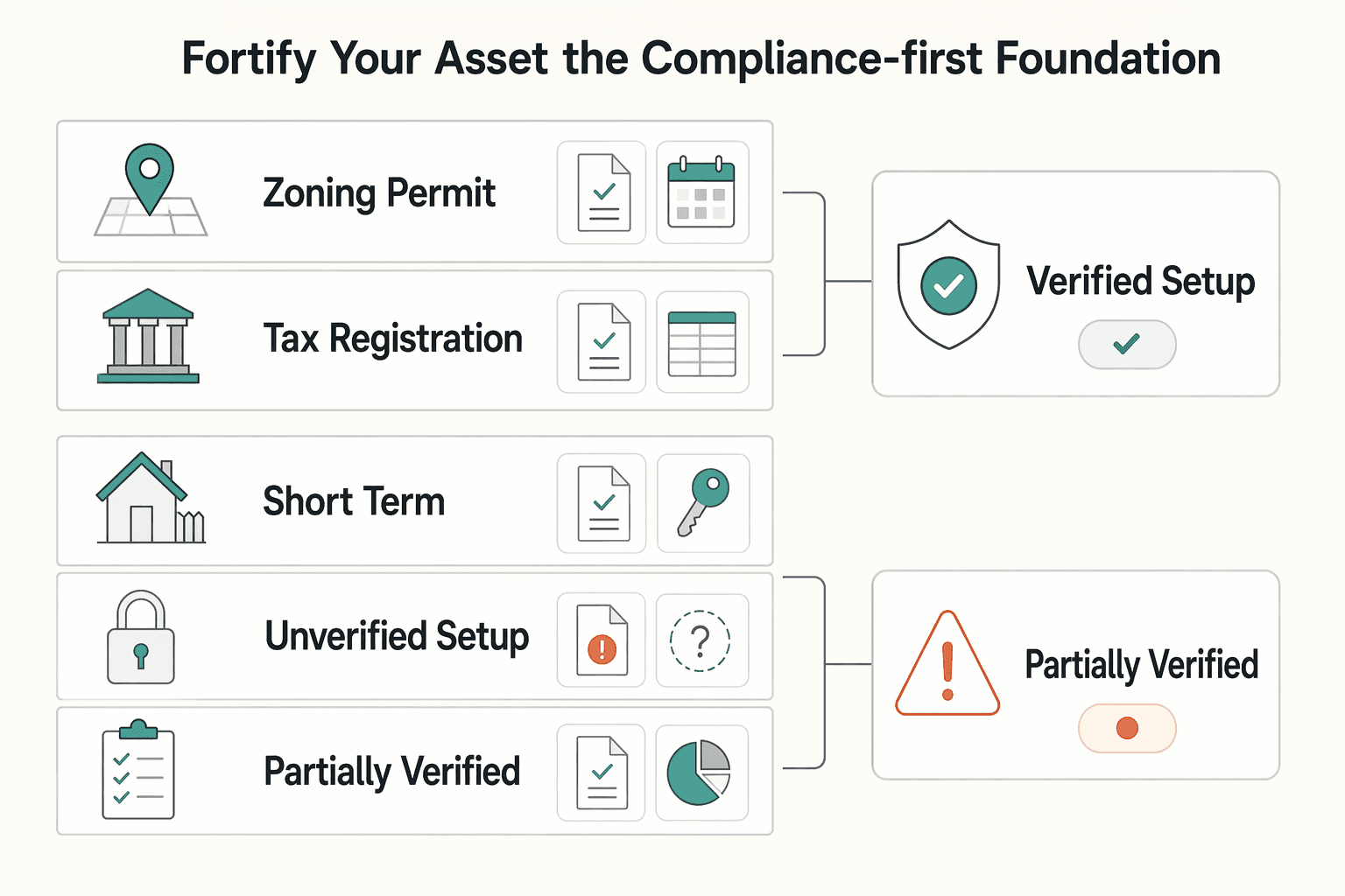 Diagram showing Pillar 1: Fortify Your Asset - The Compliance-First Foundation for Airbnb SEO: A 3-Pillar Framework to Rank Higher in Search.
