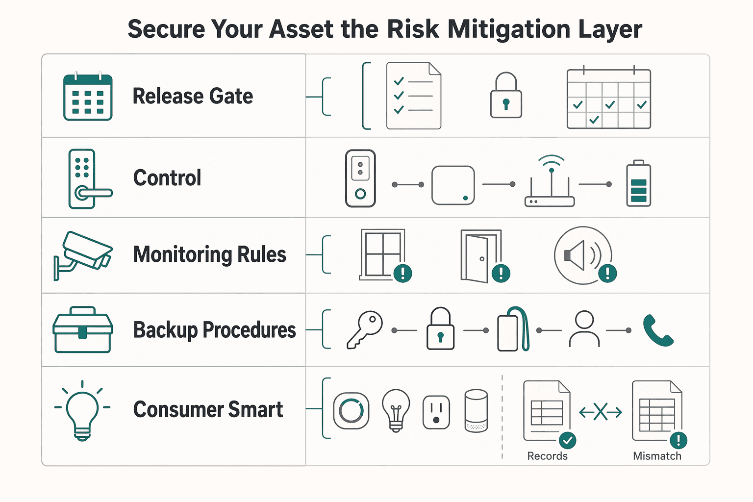 Diagram showing Phase 1: Secure Your Asset (The Risk Mitigation Layer) for How to Automate Your Airbnb with Smart Home Tech.