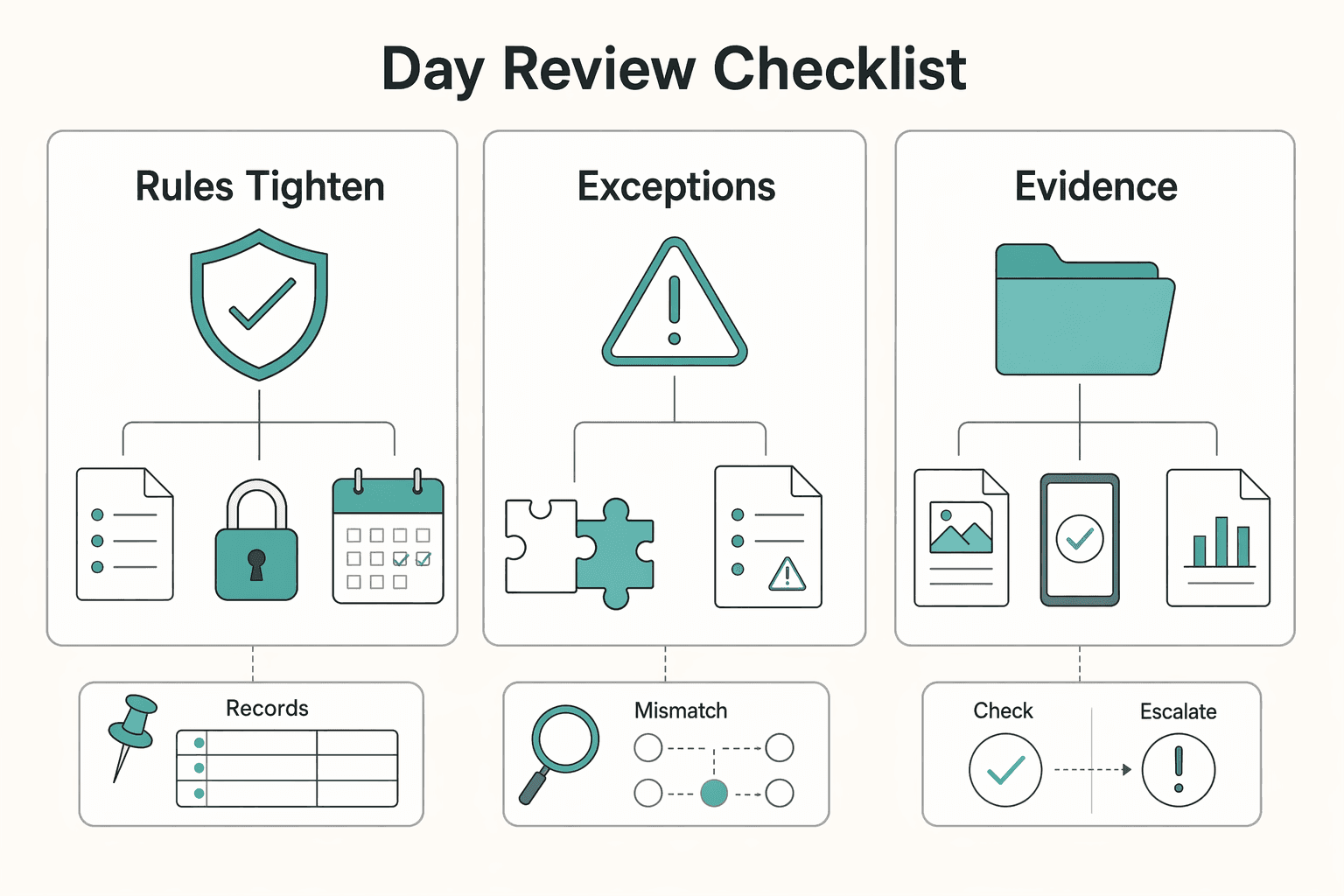 Diagram showing 90-day review checklist for How to Handle Difficult Guests as an Airbnb Host.