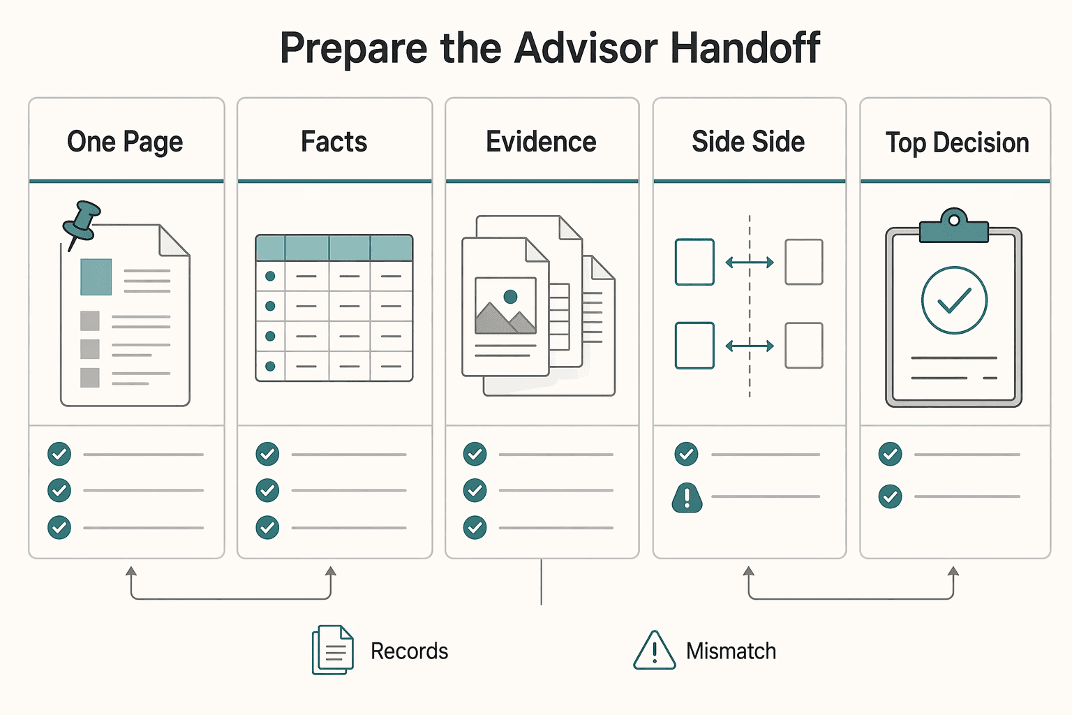 Diagram showing Prepare the advisor handoff for The Physical Presence Test Waiver for US Expats in War Zones.