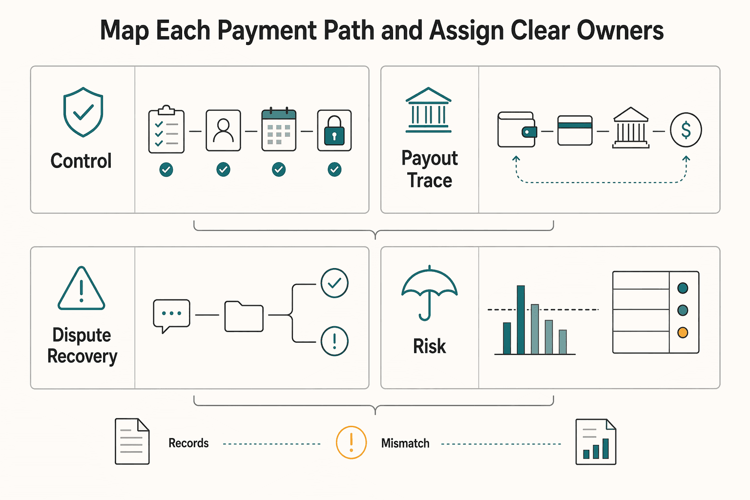 Diagram showing Map each payment path and assign clear owners for Escaping the Algorithm Without Tanking Your Freelance Revenue.