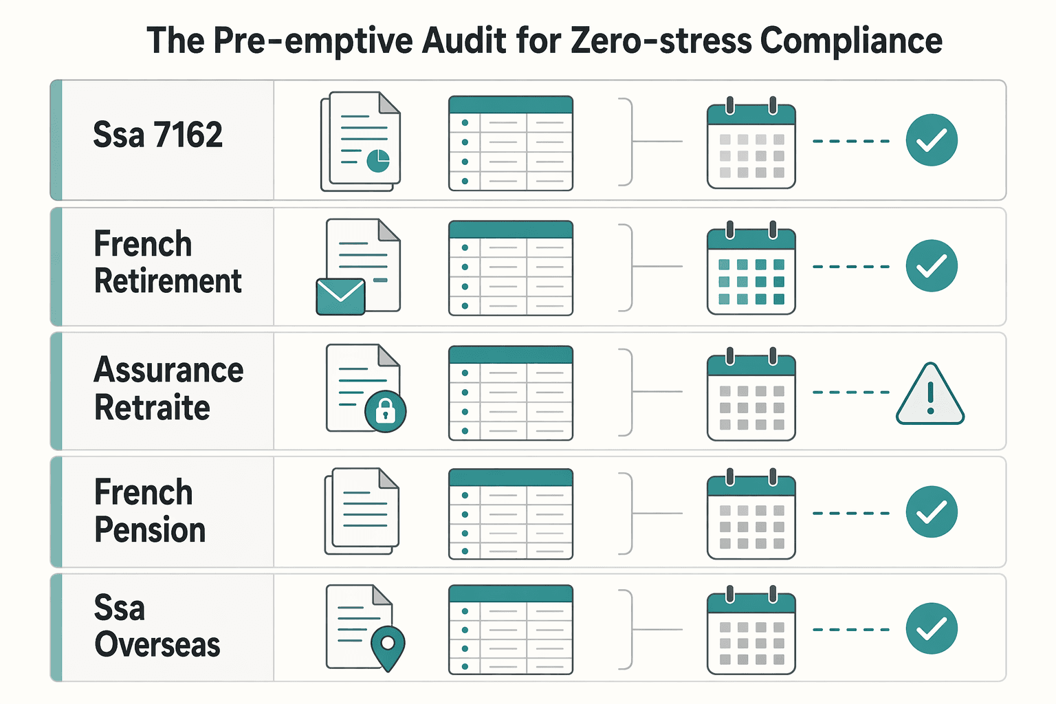Diagram showing Step 1: The Pre-Emptive Audit for Zero-Stress Compliance for How to Obtain Proof of Life for a Foreign Pension.