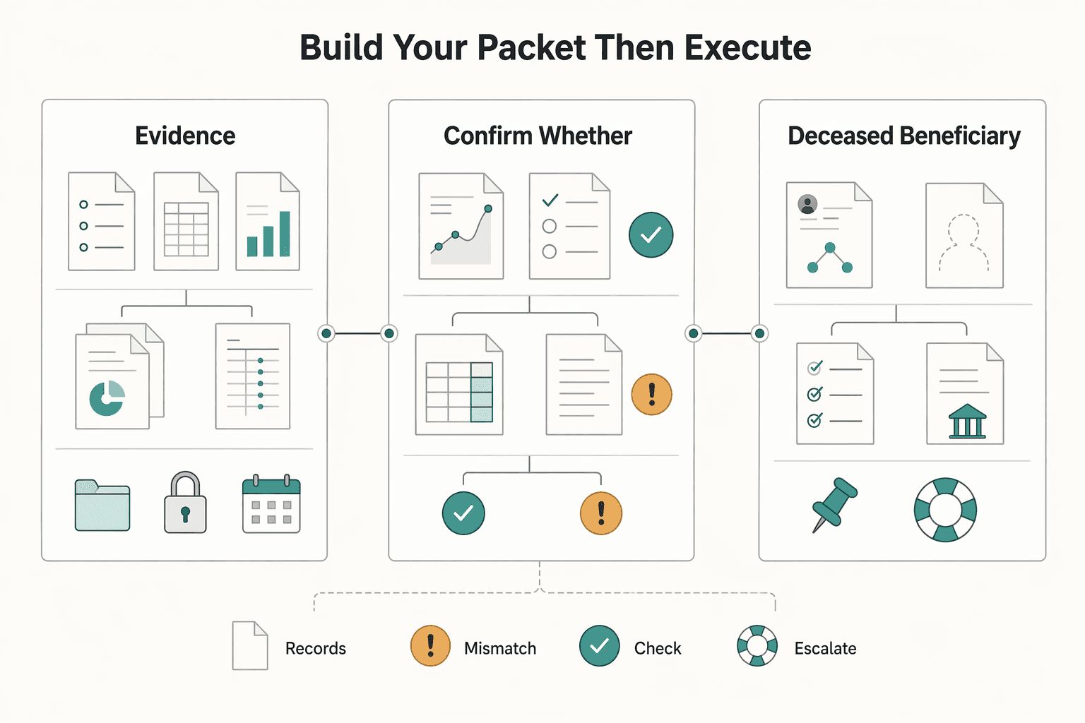 Diagram showing Build your packet, then execute for Government Pension Offset for Expats After Repeal: What to Check With SSA.