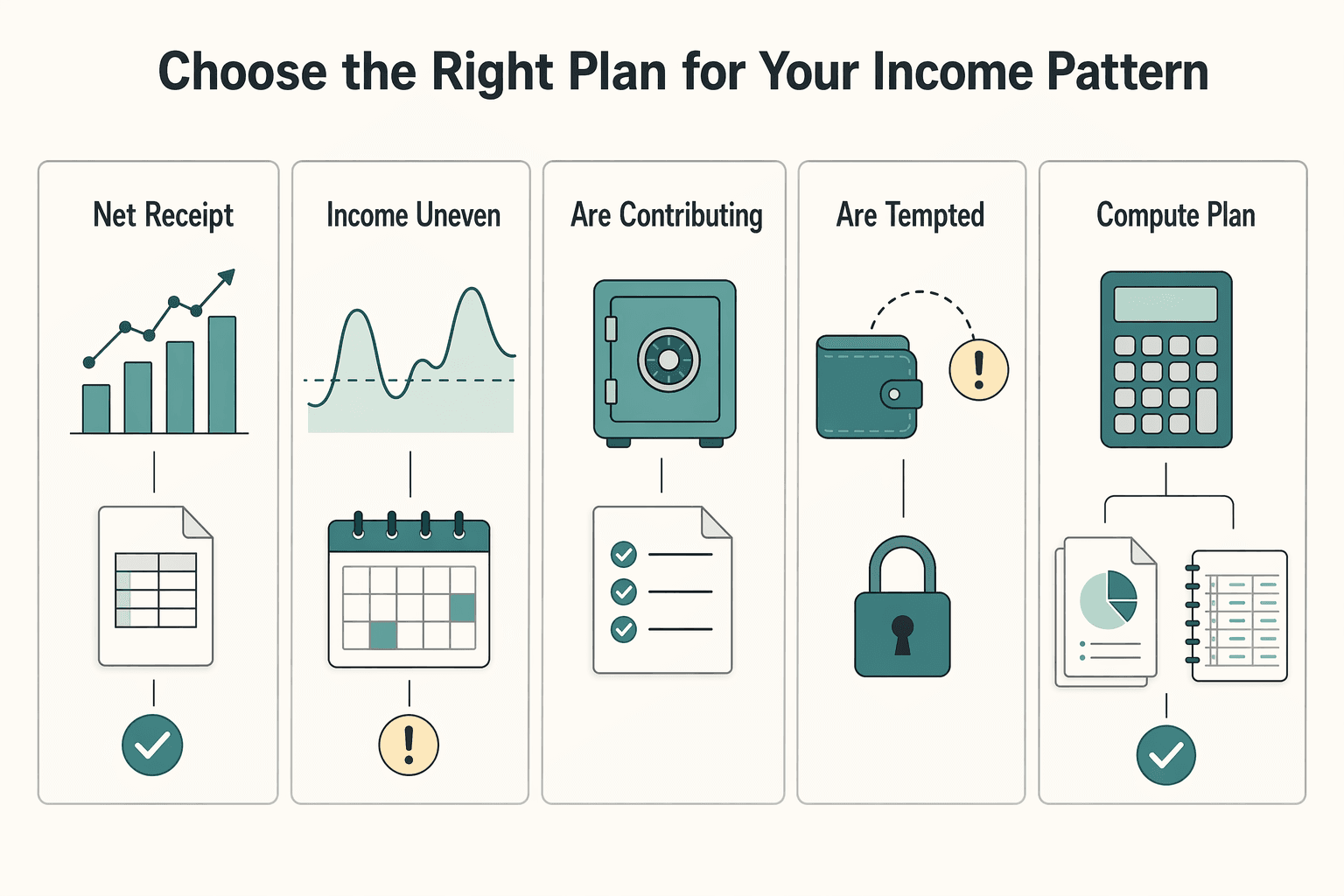 Diagram showing Choose the right plan for your income pattern for Maximizing Your Retirement Contributions as a Freelancer.