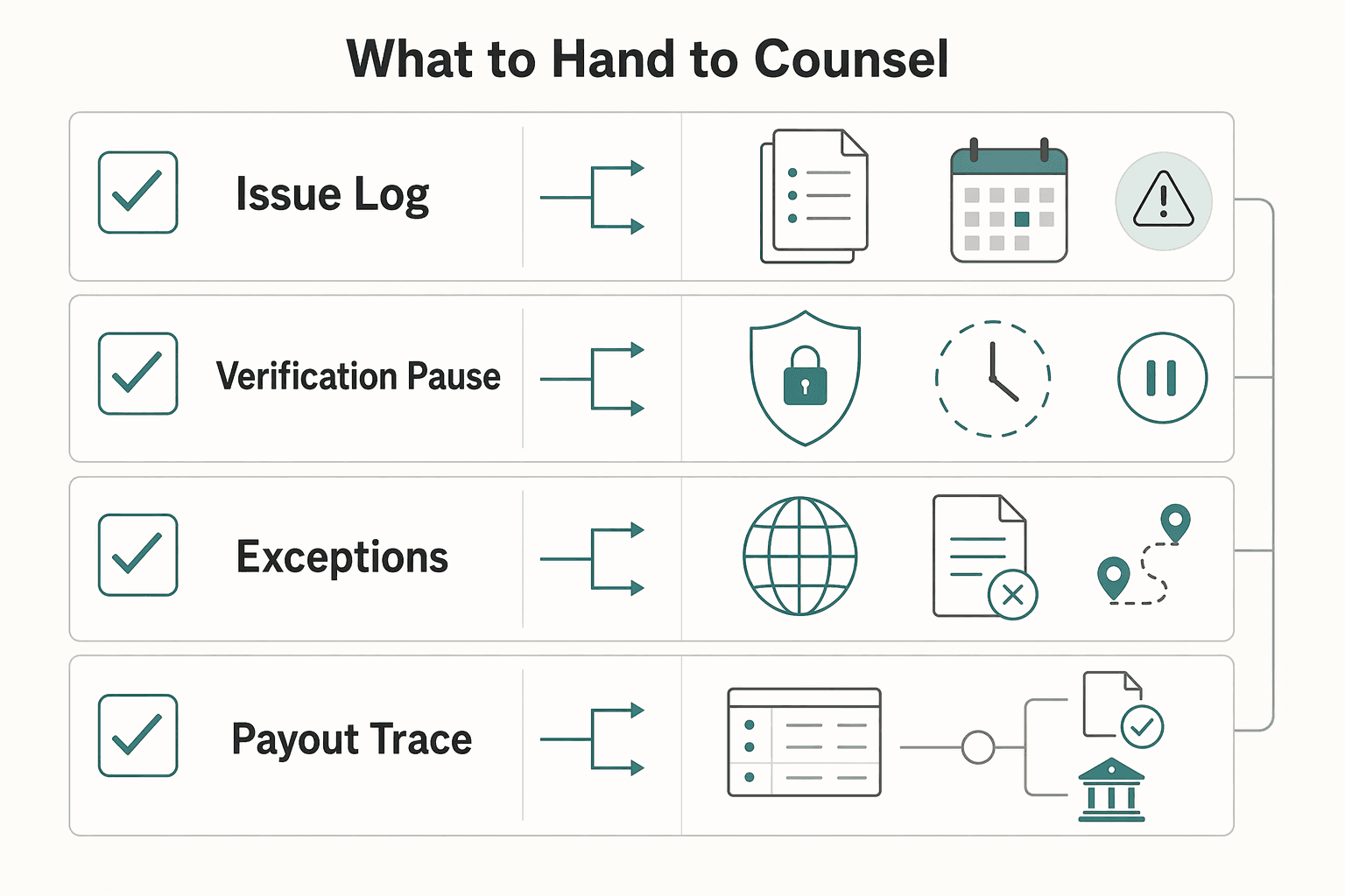 Diagram showing What to hand to counsel for What is a 'Covenant Not to Sue' in a Settlement Agreement?.