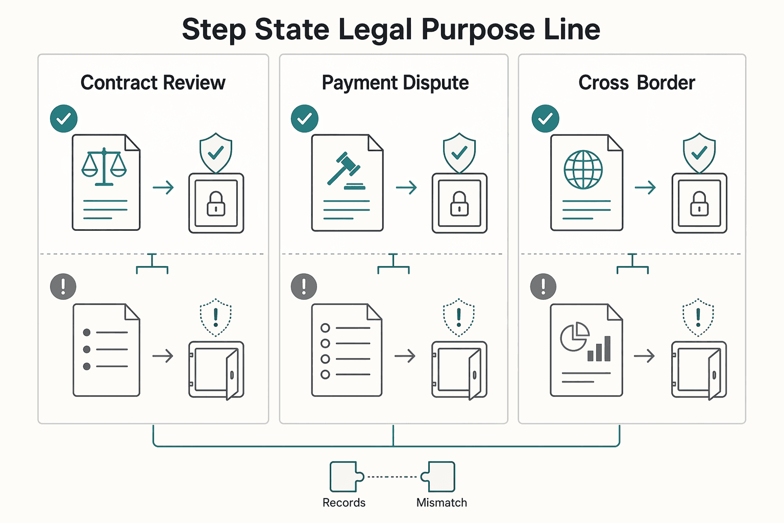 Diagram showing Step 2. State the legal purpose in line 1 for What Is Attorney-Client Privilege?.