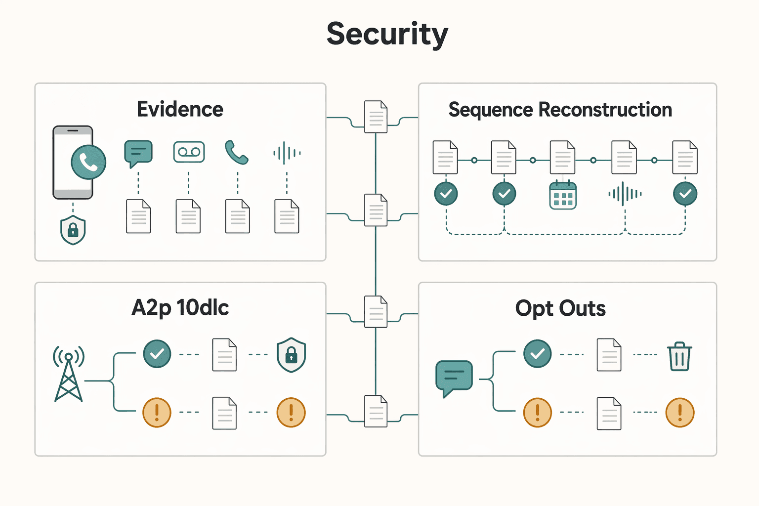 Diagram showing 2 Security for The Best Virtual Phone Number Services for Freelancers.