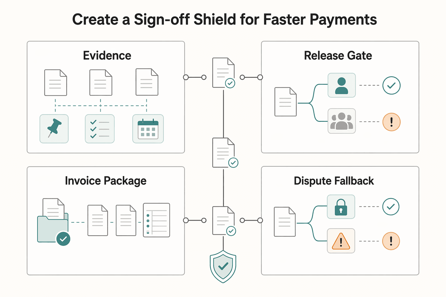 Diagram showing Step 3: Create a 'Sign-Off Shield' for Faster Payments for How to Create a 'RACI' Matrix for Your Team's Projects.