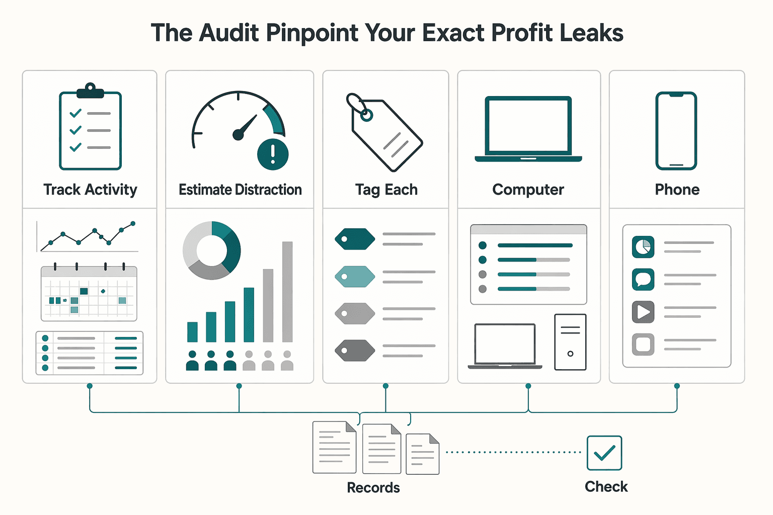 Diagram showing Step 1: The Audit - Pinpoint Your Exact Profit Leaks for The Best Apps for Blocking Distracting Websites.