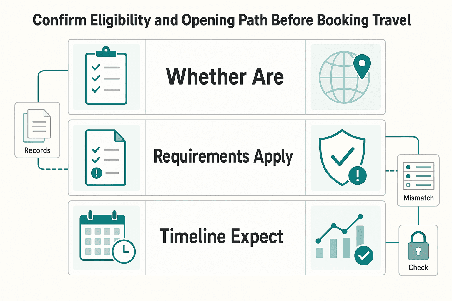 Diagram showing Confirm eligibility and opening path before booking travel for Using a Charles Schwab Debit Card Abroad for ATM Cash Access.